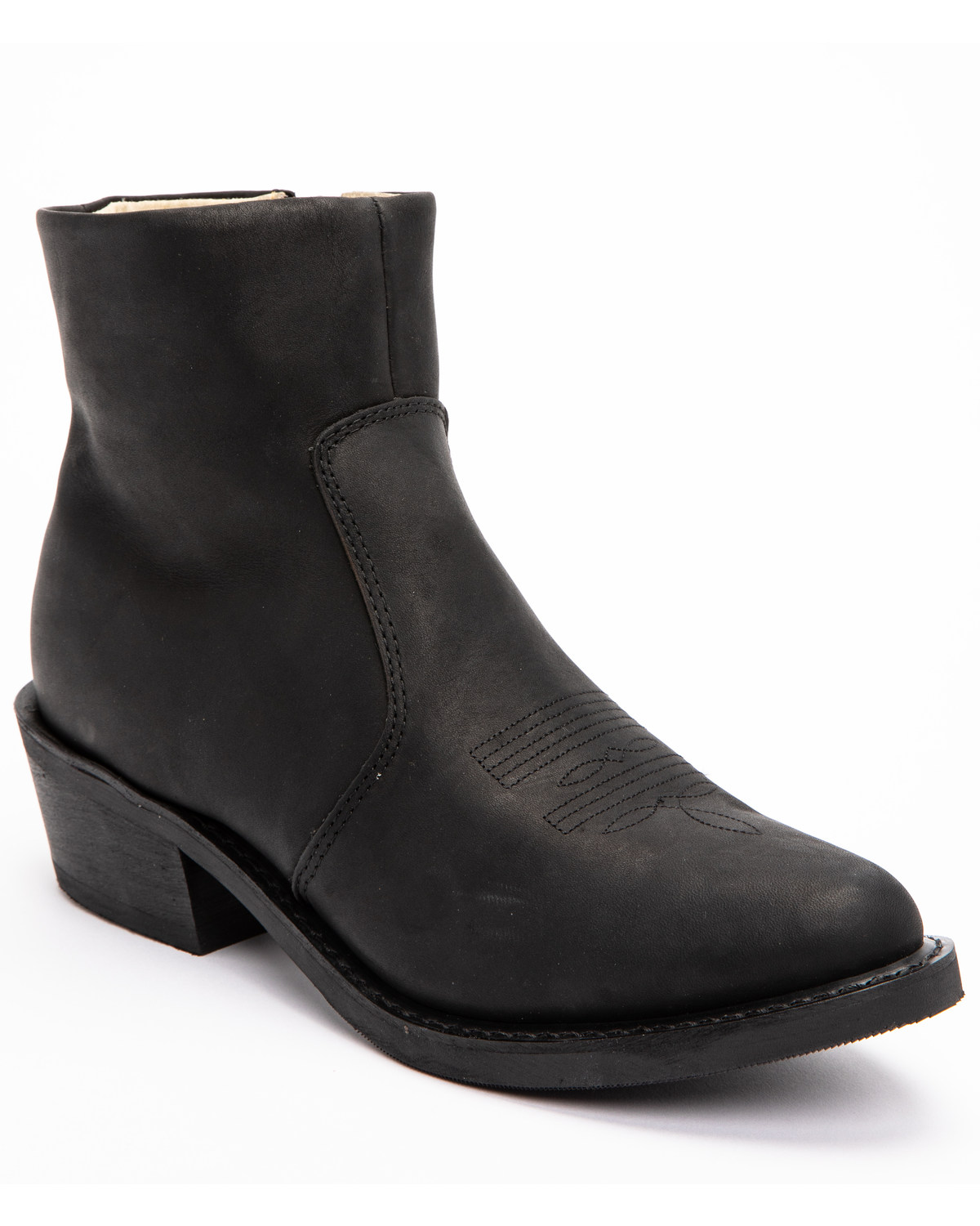 Mens zipper western ankle boots