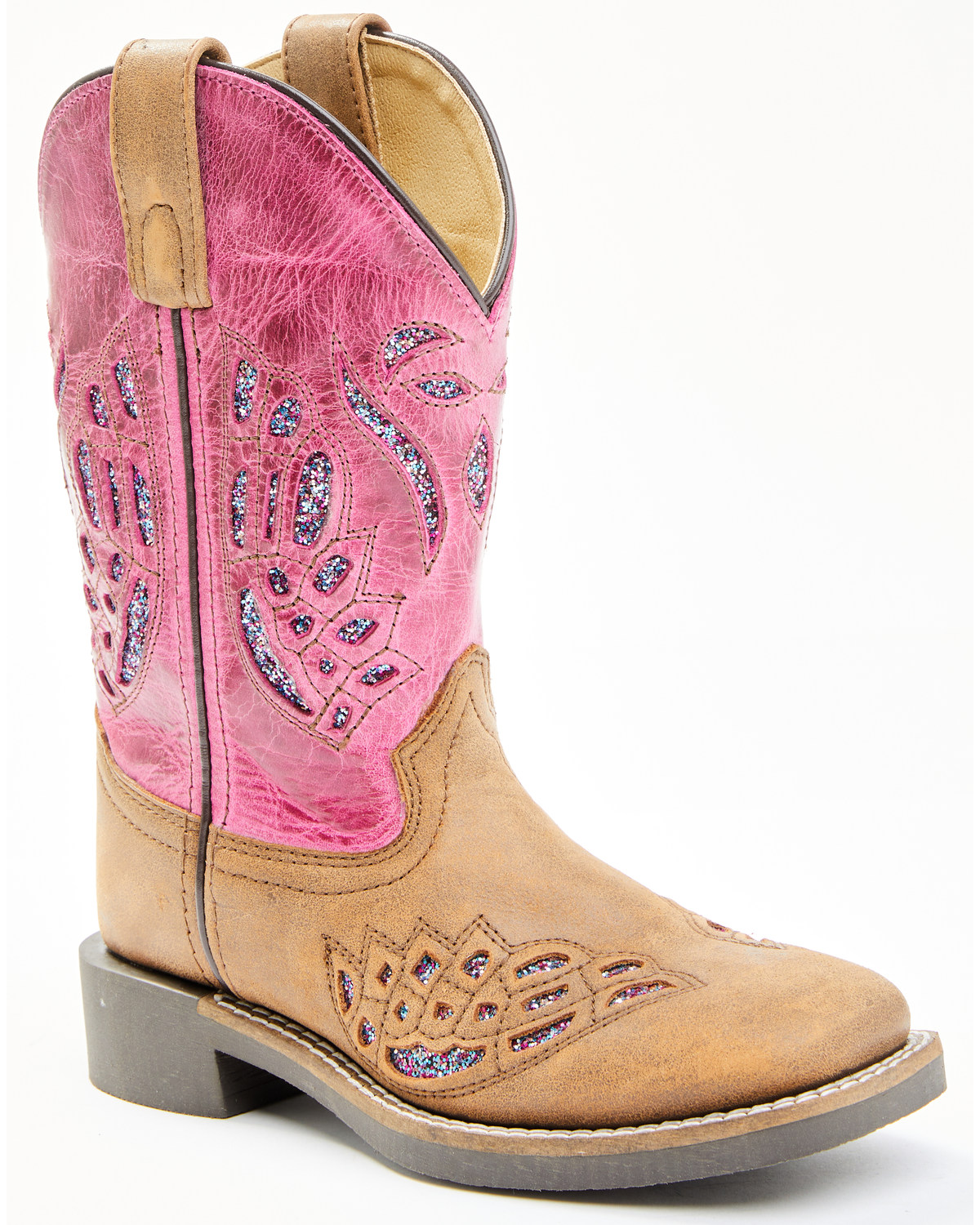 Shyanne Girls' Chloe Glitter Western Boots - Square Toe