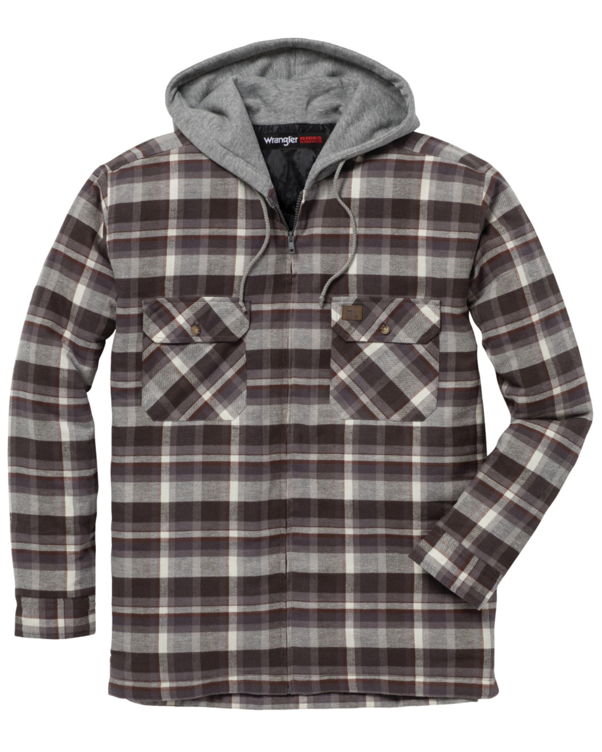 Wrangler Men's Plaid Hooded Quilted 