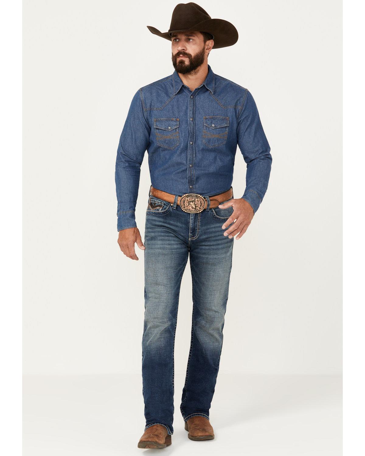 Cody James Men's Sundance Dark Wash Slim Straight Stretch Denim Jeans