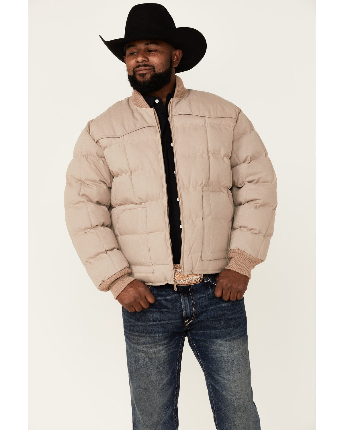 beige puffer jacket men