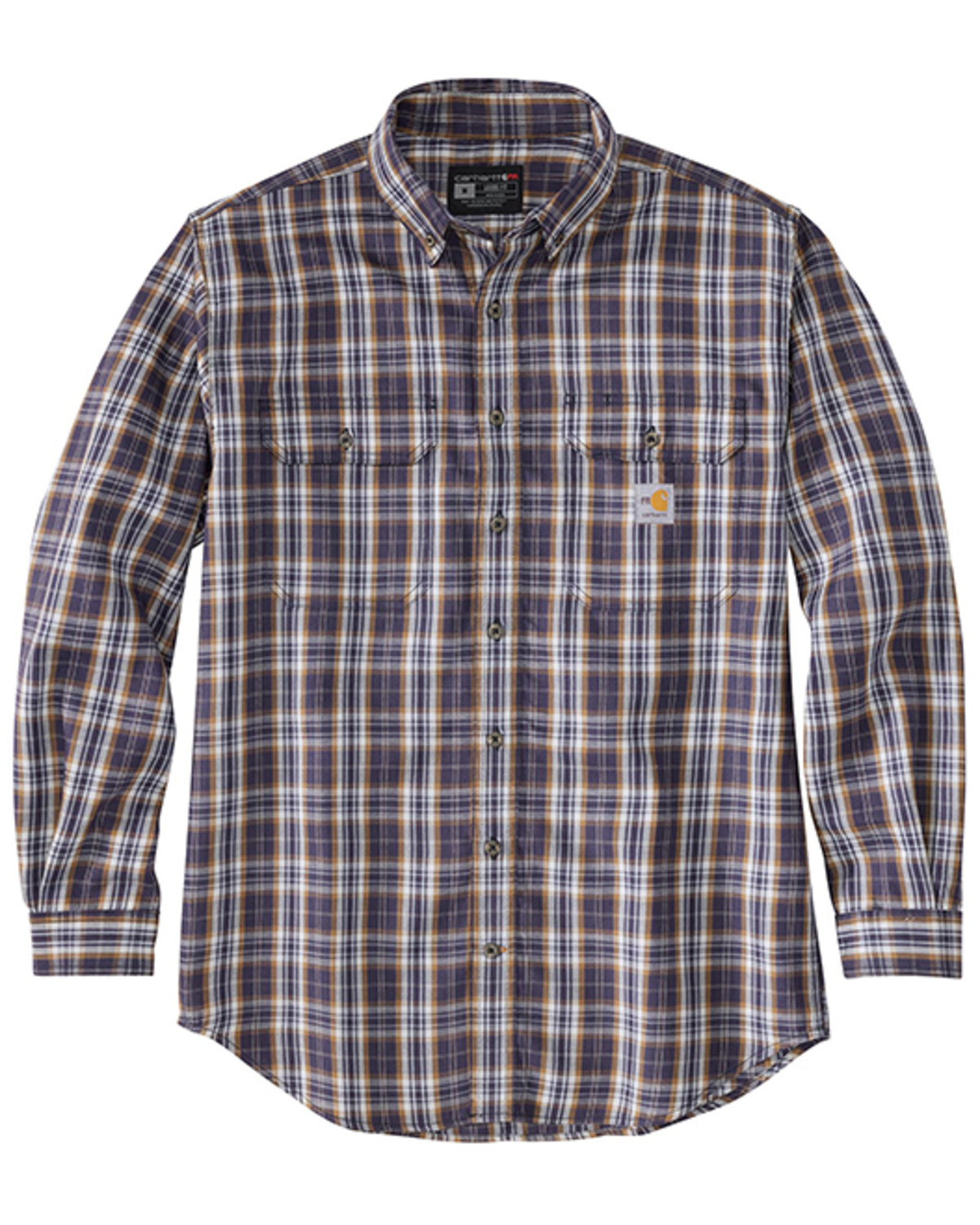 Carhartt Men's FR Force Rugged Flex® Plaid Long Sleeve Button-Down Western Work Shirt