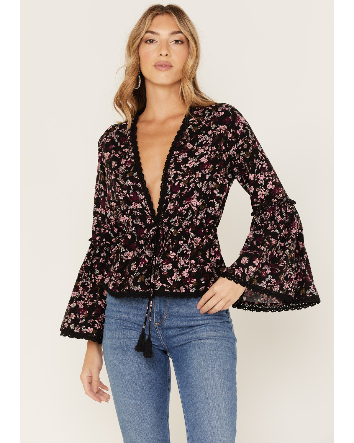 Idyllwind Women's Fall For Me Floral Print Bell Sleeve Kimono