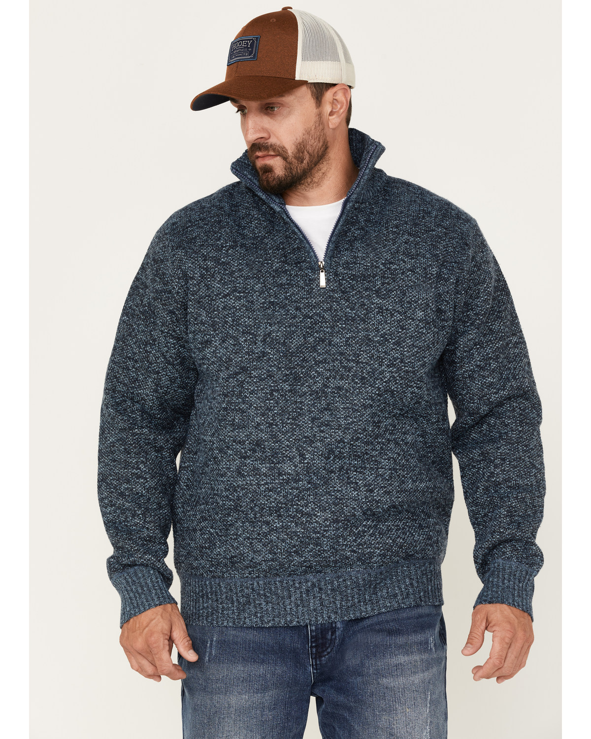 Pacific Teaze Men's 1/4 Zip Pullover Plaid Lined Bonded Sweater