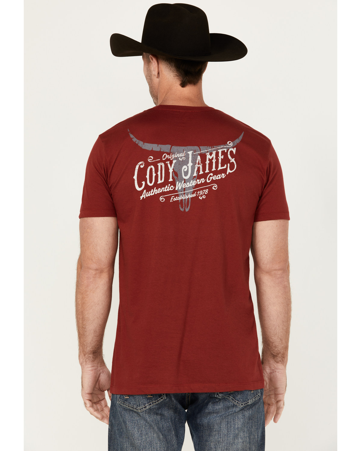 Cody James Men's Long Horn Short Sleeve Graphic T-Shirt