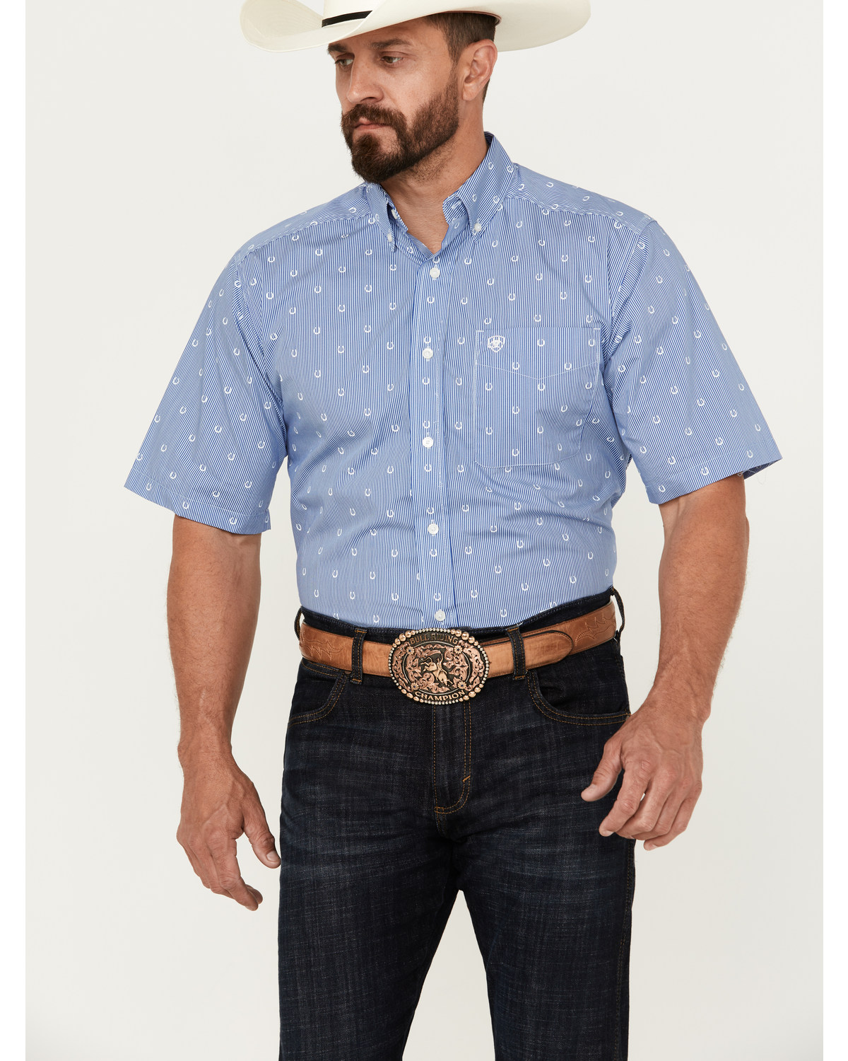 Ariat Men's Javier Print Button-Down Short Sleeve Western Shirt