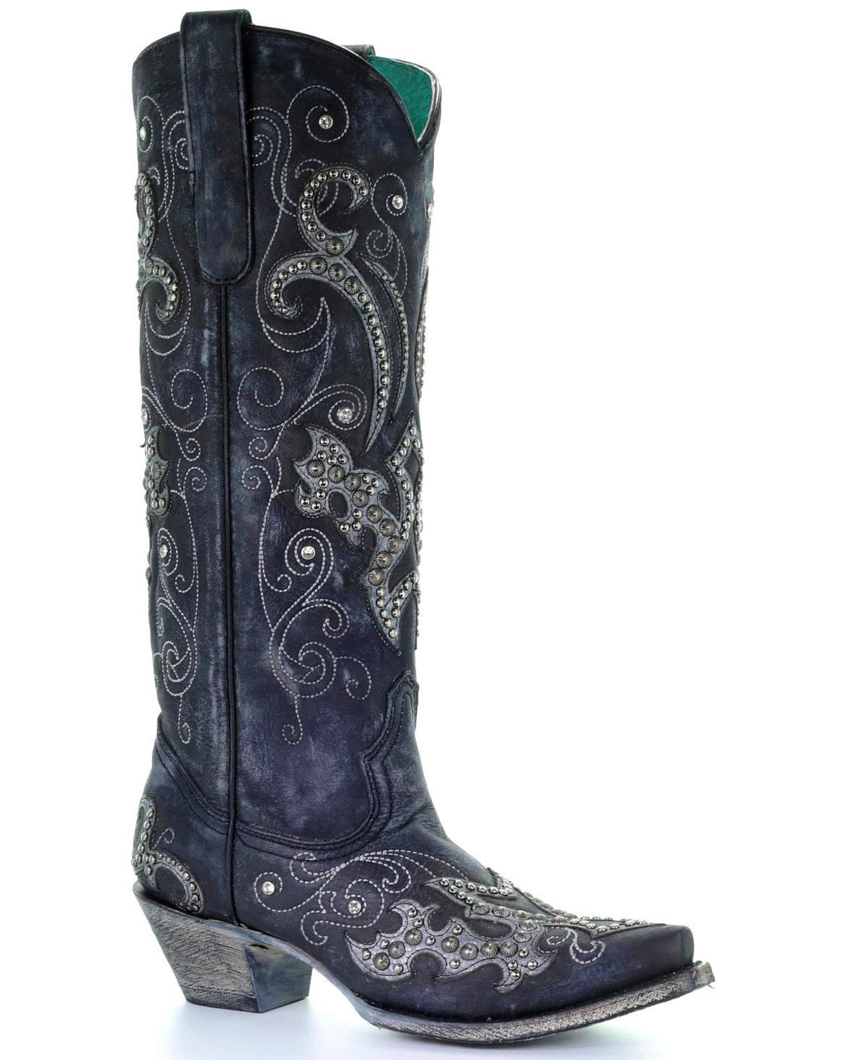 womens black cowboy boots clearance