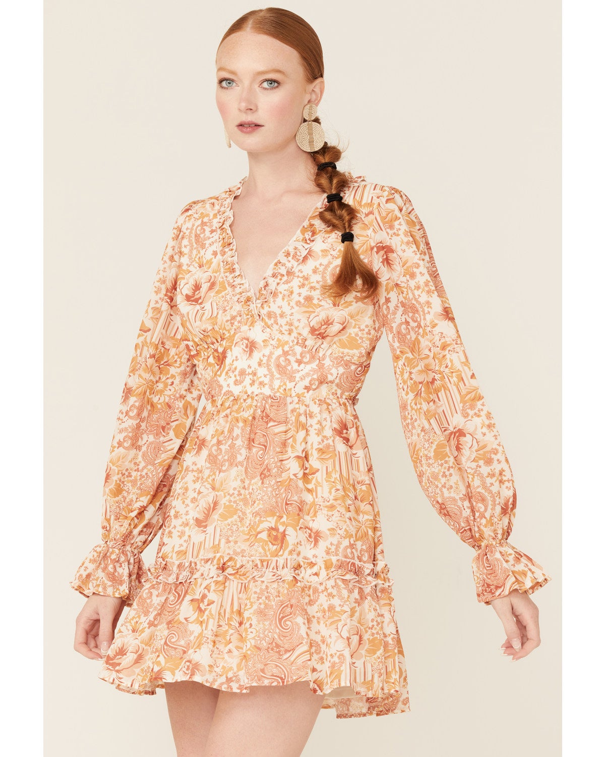 Flying Tomato Women's Ivory Rust Floral 