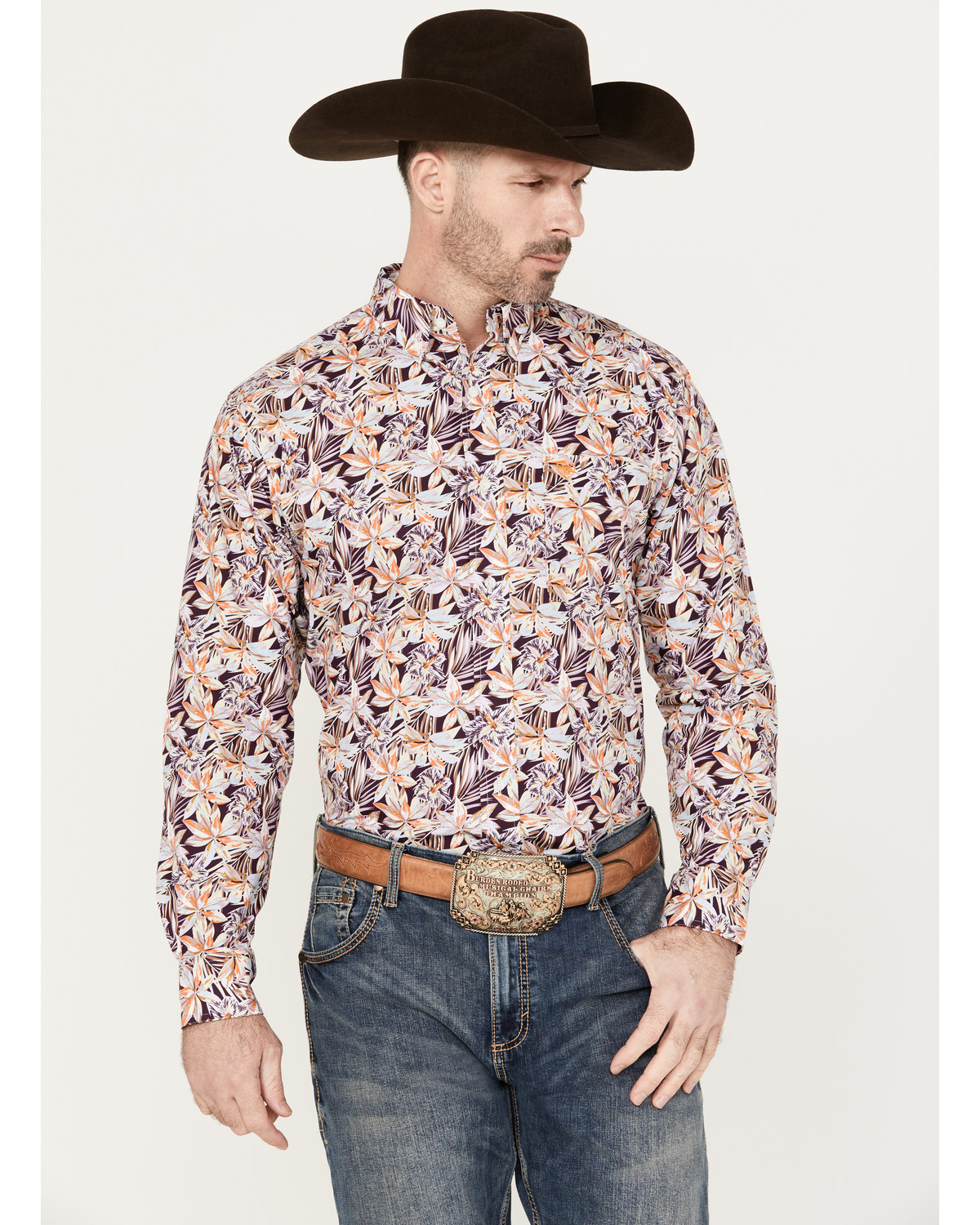 Ariat Men's Monte Print Button-Down Long Sleeve Western Shirt