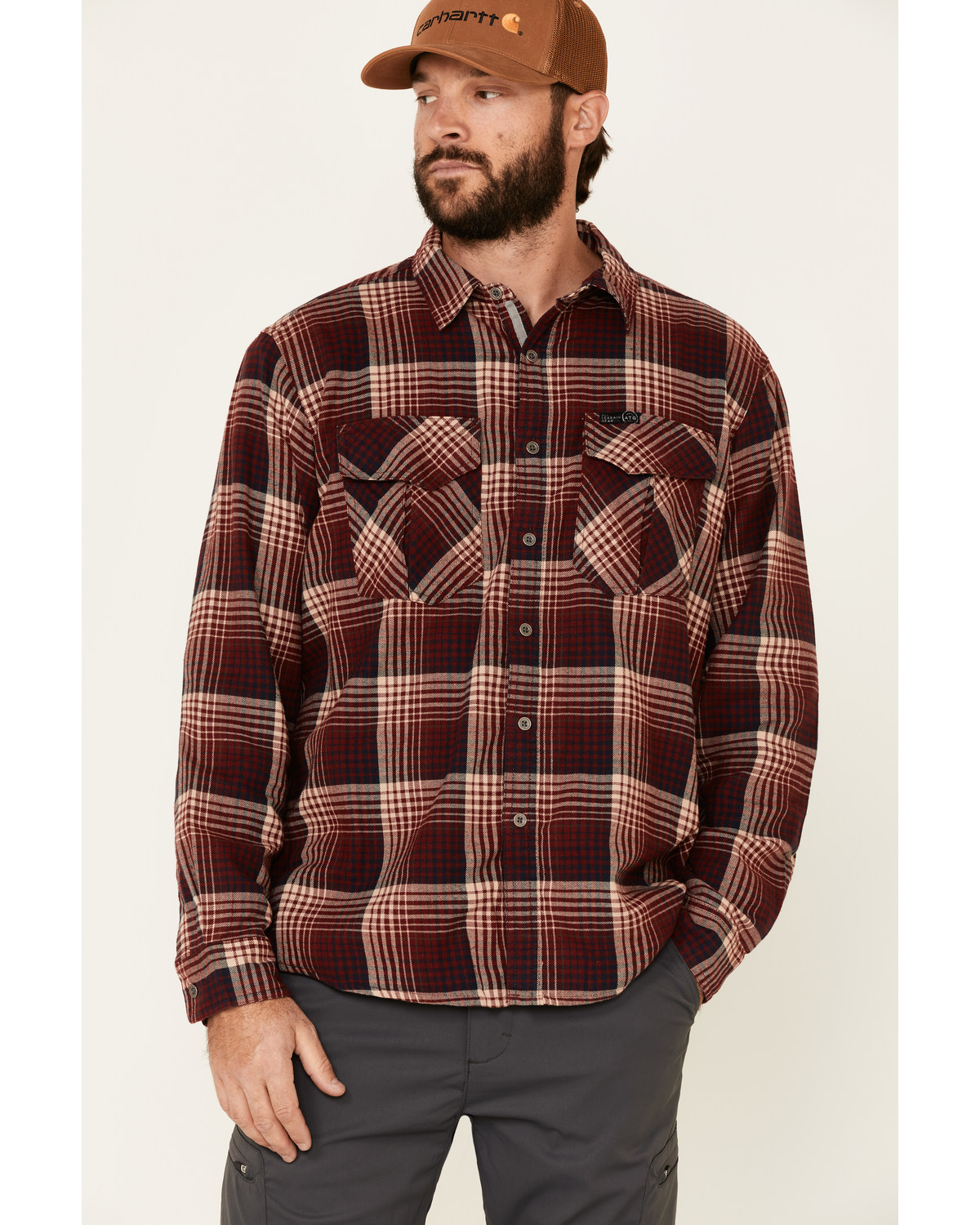 Waffle thermal lined flannel shirts on sale