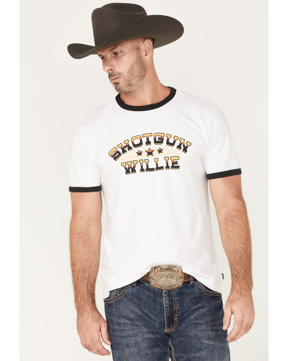 Brixton x Willie Nelson Men's Shotgun Graphic Ringer T-Shirt