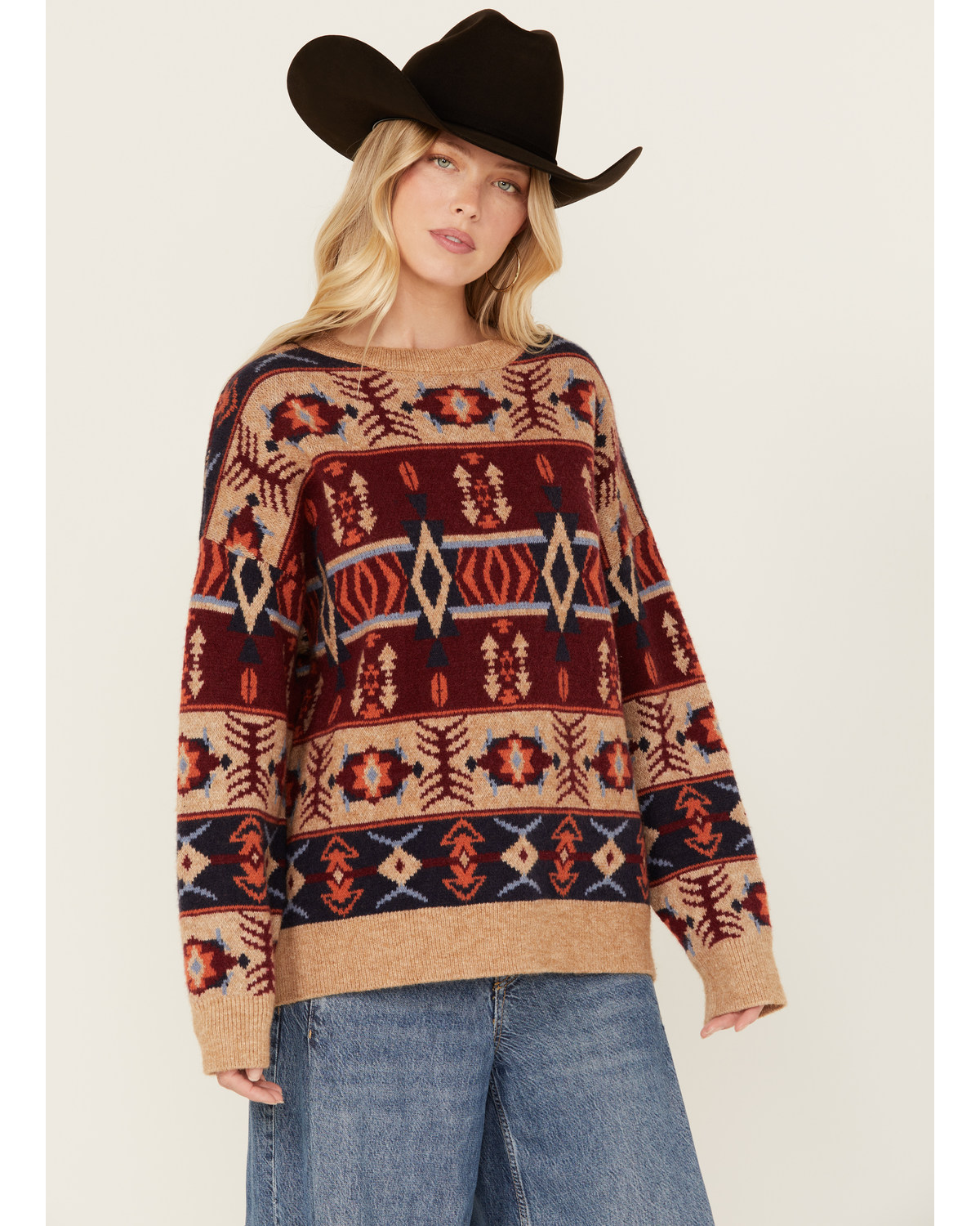Panhandle Women's Southwestern Print Sweater