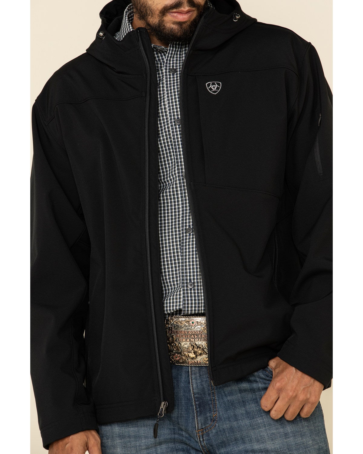 Ariat Men's Black Vernon Hooded Softshell Jacket | Boot Barn