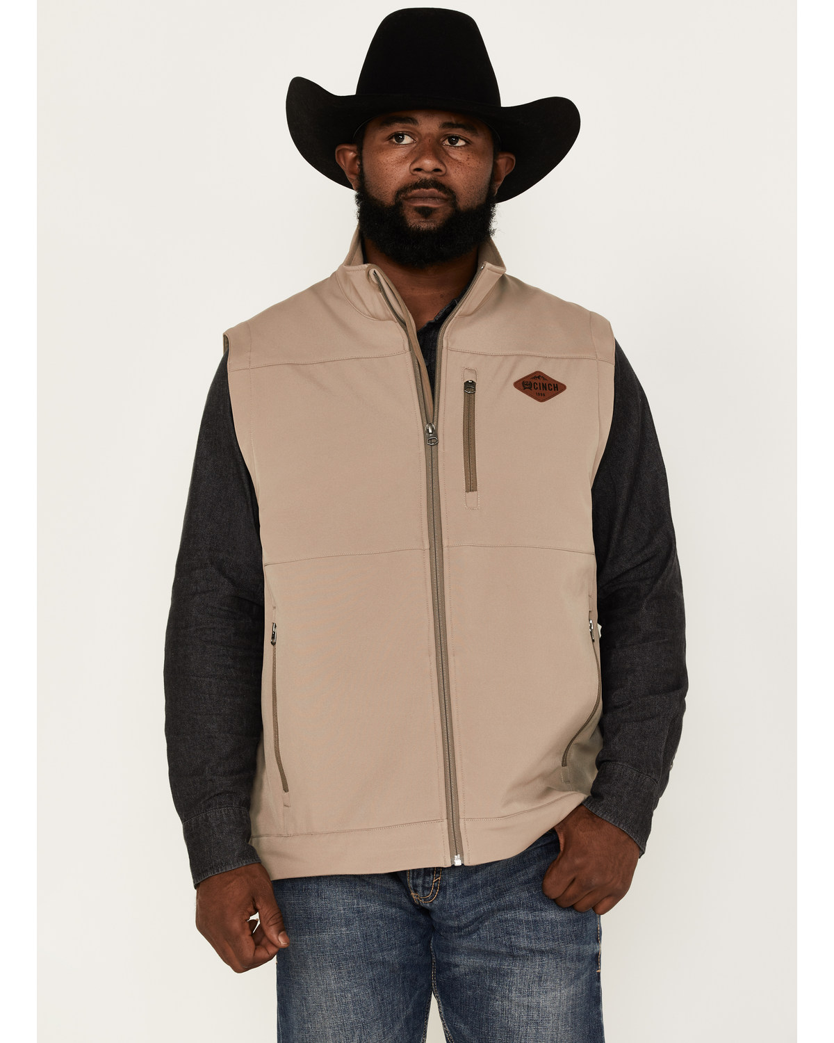 Cinch Men's Solid Concealed Carry Zip-Front Softshell Vest