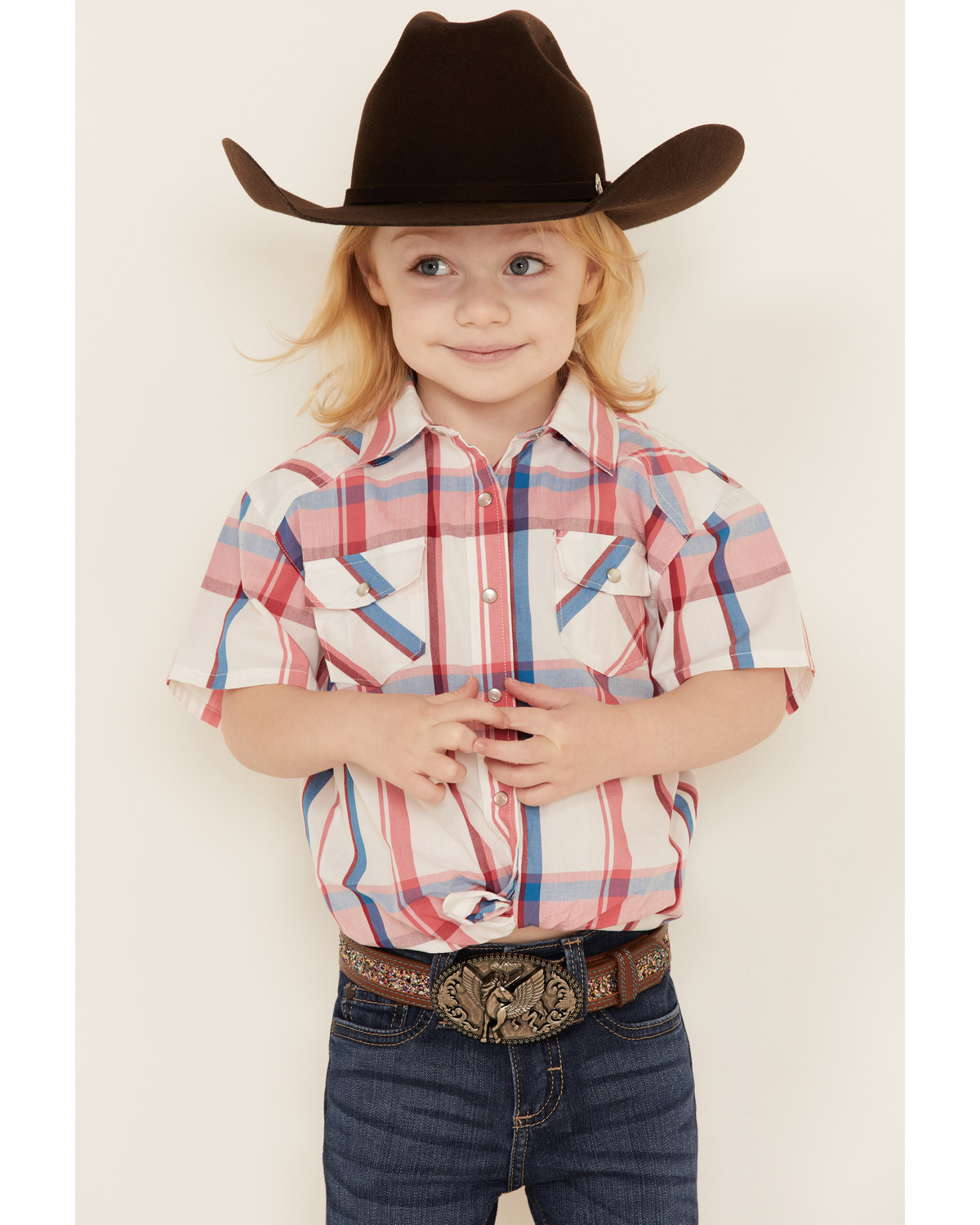 Girls short sleeve western shirt clearance