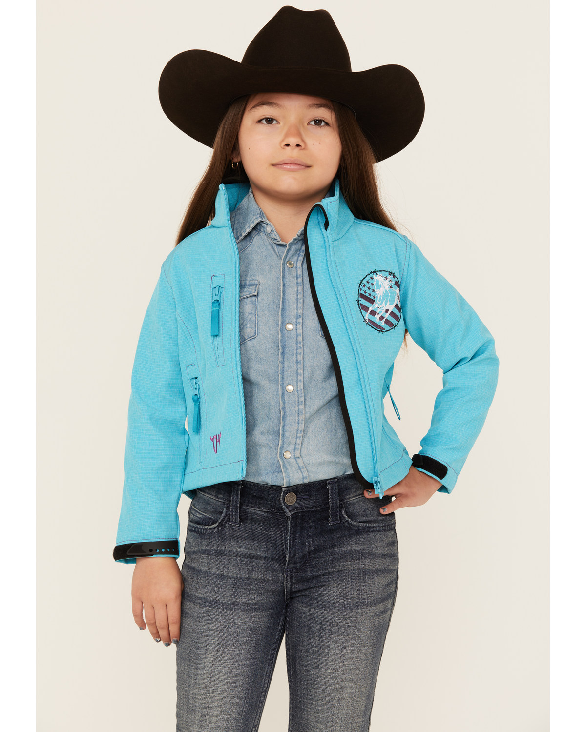 Cowgirl Hardware Girls' Nation Poly Shell Jacket