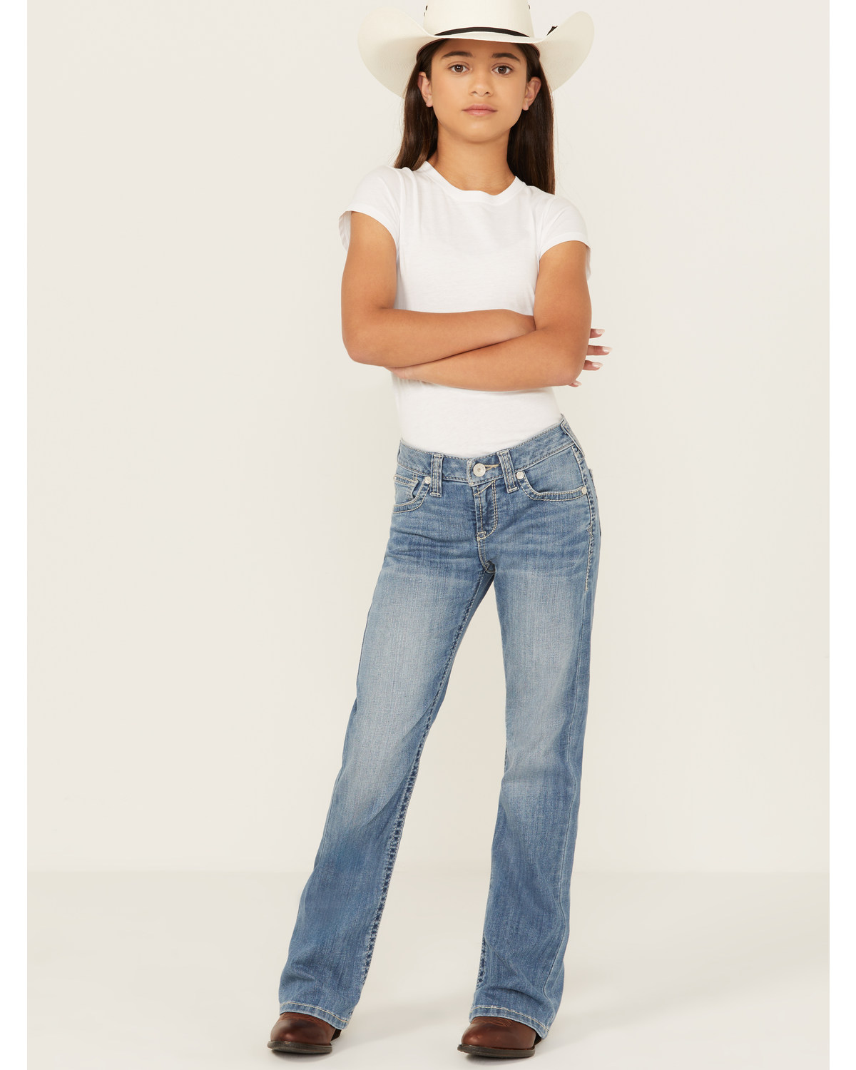 Ariat Girls' Medium Wash Tennesse Bootcut Denim Jeans