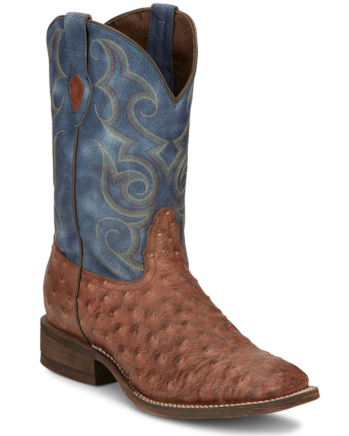 Nocona Men's Ostrich Print Western Boots - Broad Square Toe
