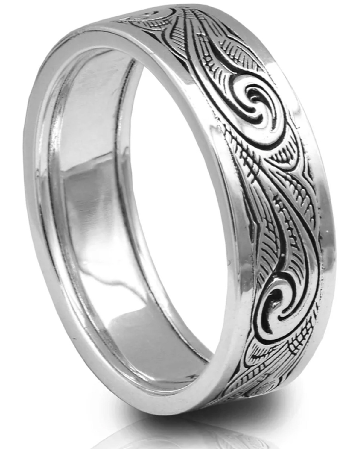 Kelly Herd Men's Silver Western Motif Band Ring