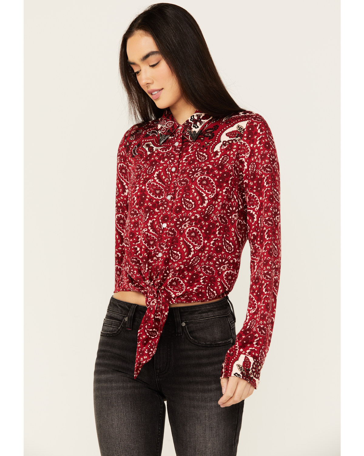 Idyllwind Women's Erwin Printed Tie Front Shirt