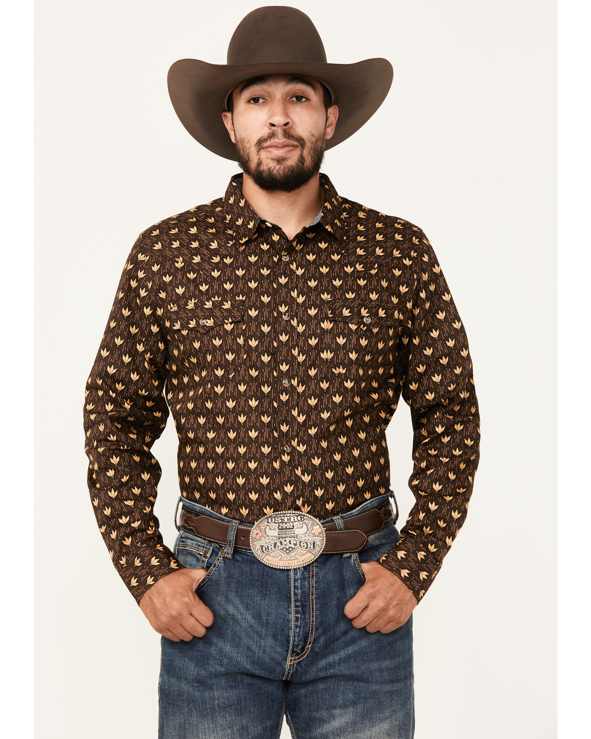 Cody James Men's Reign Striped Print Long Sleeve Snap Western Shirt - Big