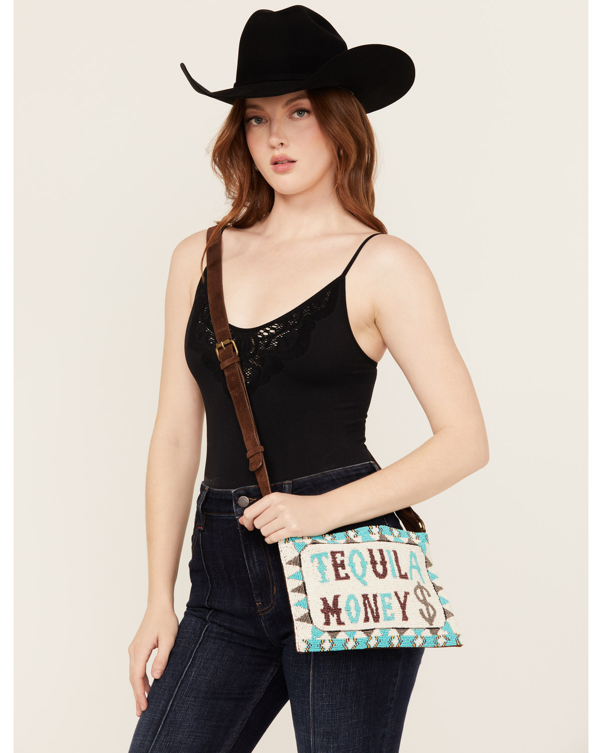 Idyllwind Women's Tequila Money Beaded Crossbody Bag