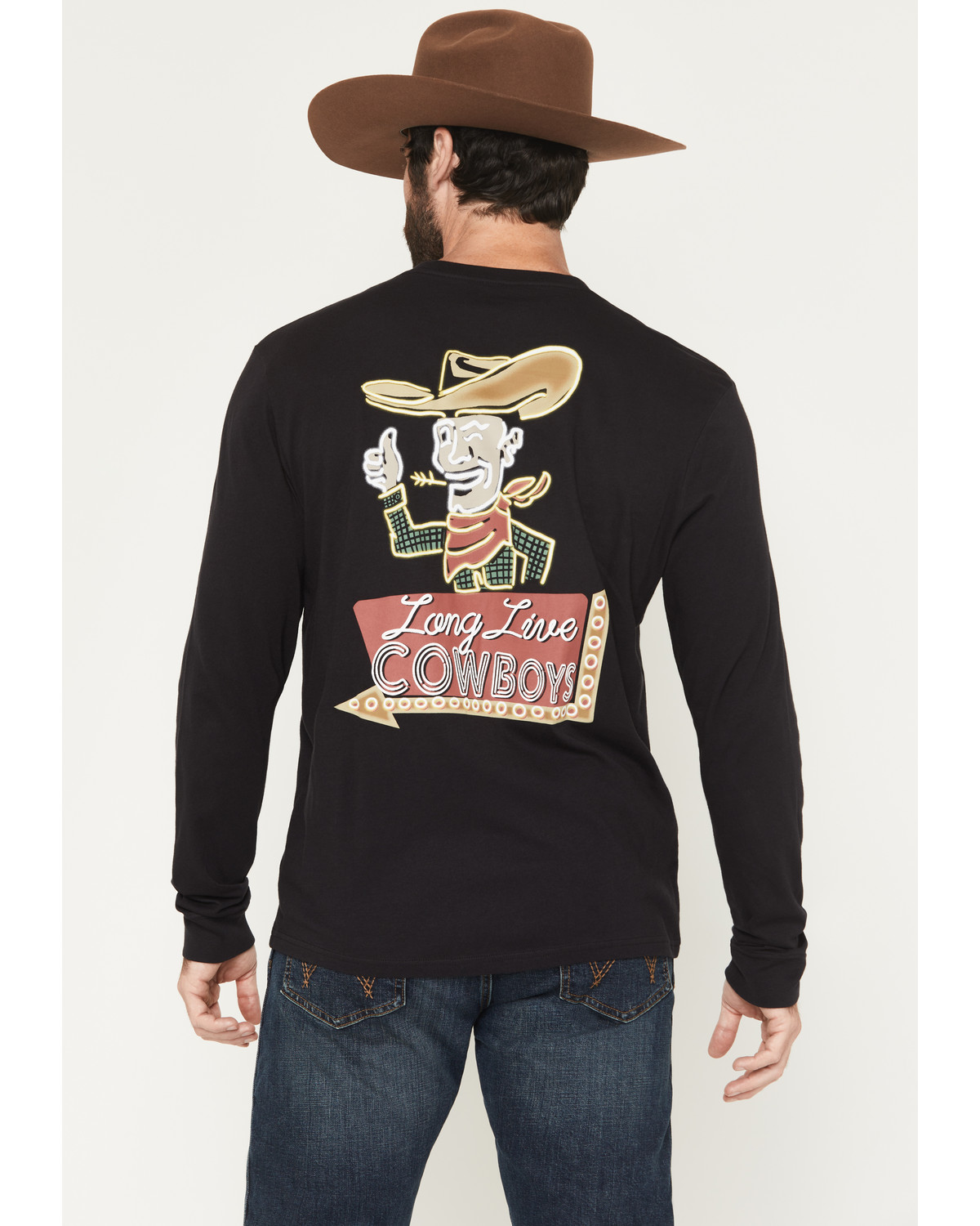 Wrangler Men's Long Live Cowboys Sleeve Graphic T-Shirt