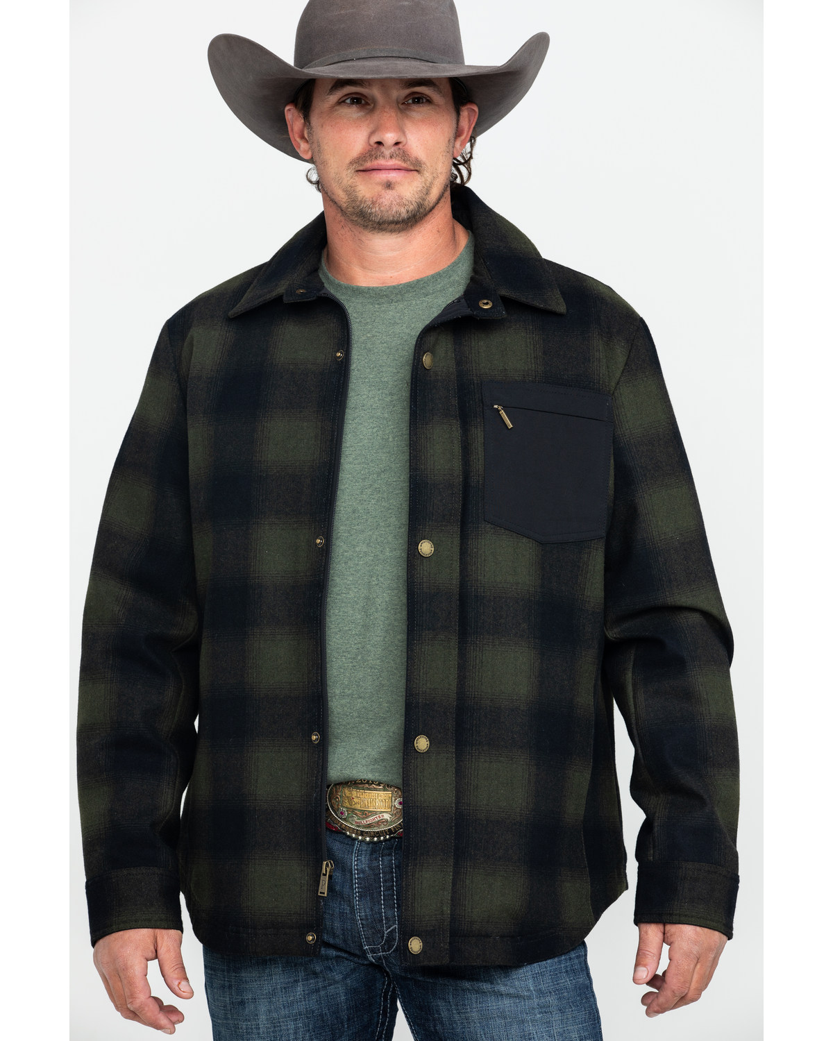 Pendleton Men S Conway Ombre Plaid Snap Front Jacket Boot Barn