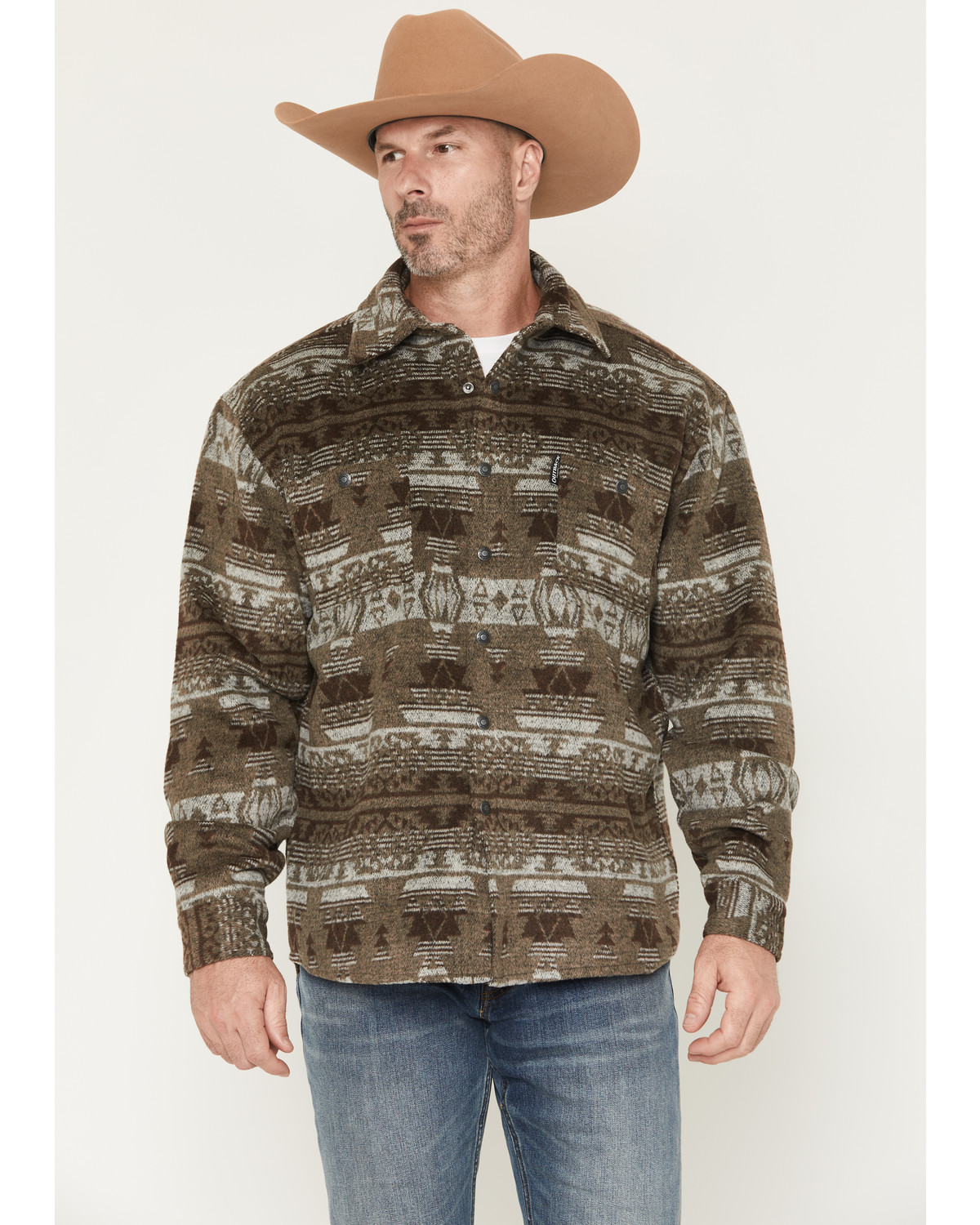 Outback Trading Co Men's Hudson Southwestern Print Snap Shirt Jacket