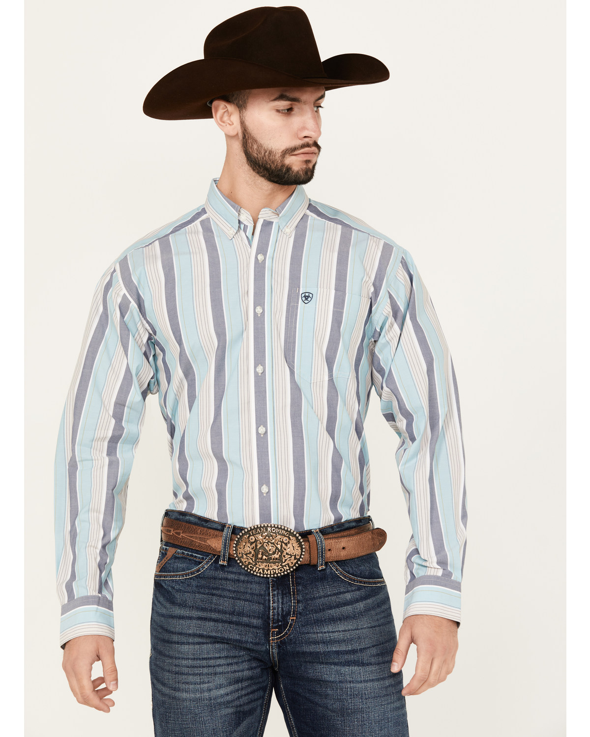 Ariat Men s Elliot Vertical Striped Print Long Sleeve Button Down Performance Western Shirt Tall Boot Barn in Tustin CA
