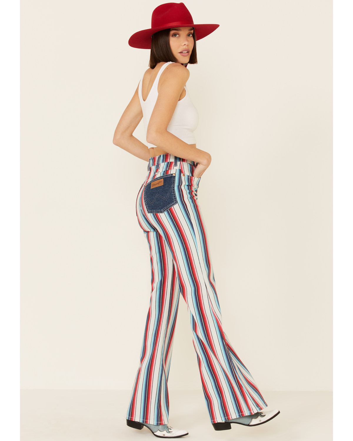 Wrangler Women's Rainbow Stripe Wanderer Flare Jeans Boot Barn