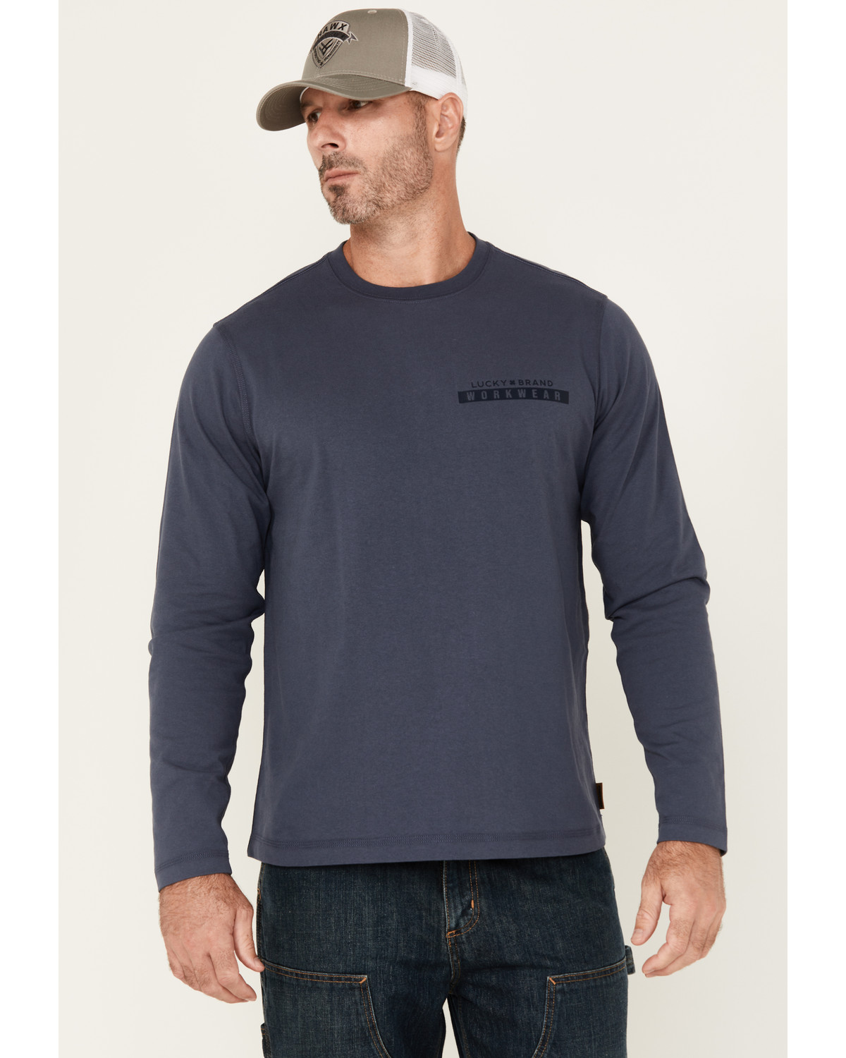 Lucky Brand Workwear Men's Solid Core Logo Long Sleeve Work Shirt