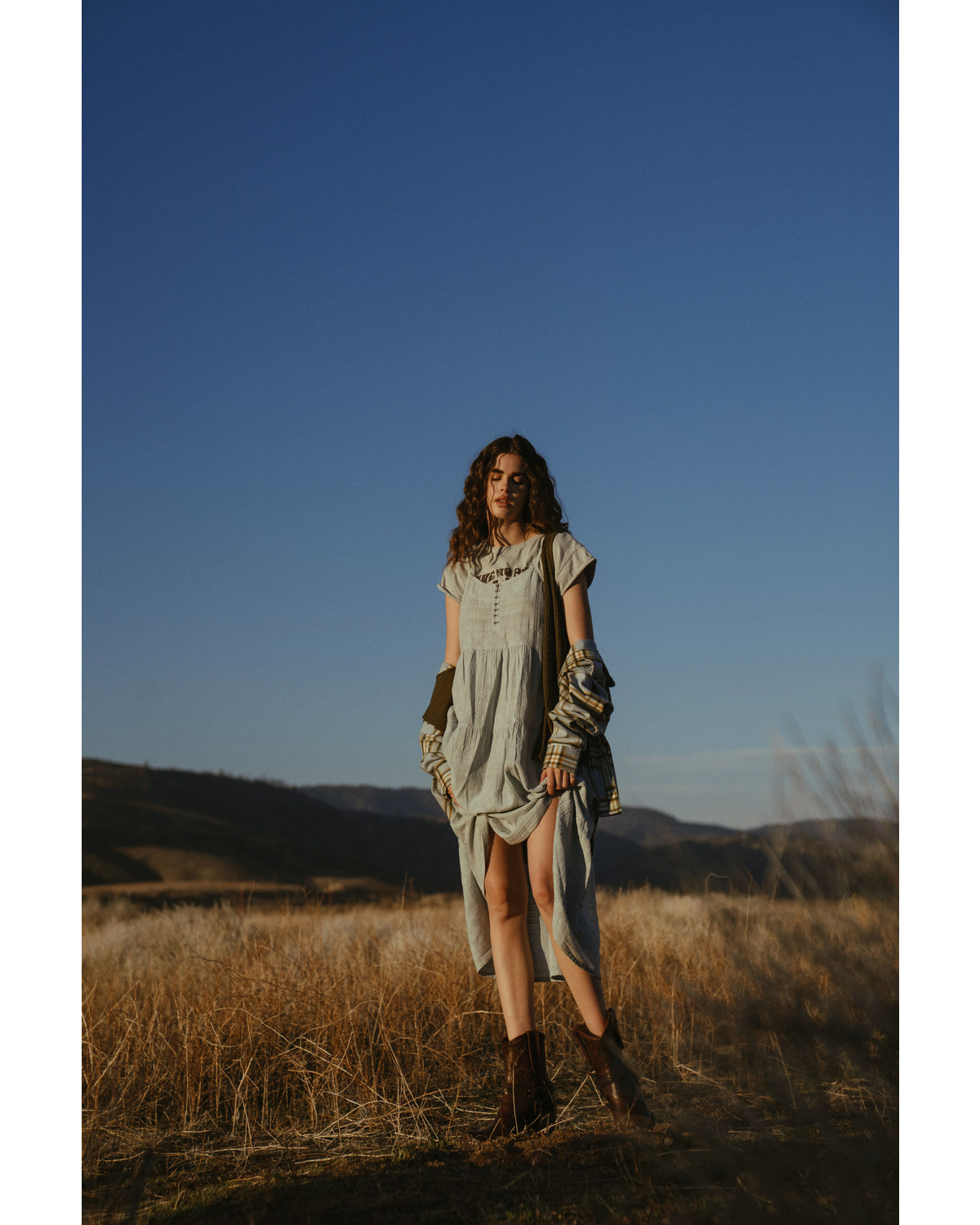 Cleo + Wolf Women's Tiered Relaxed Fit Midi Dress