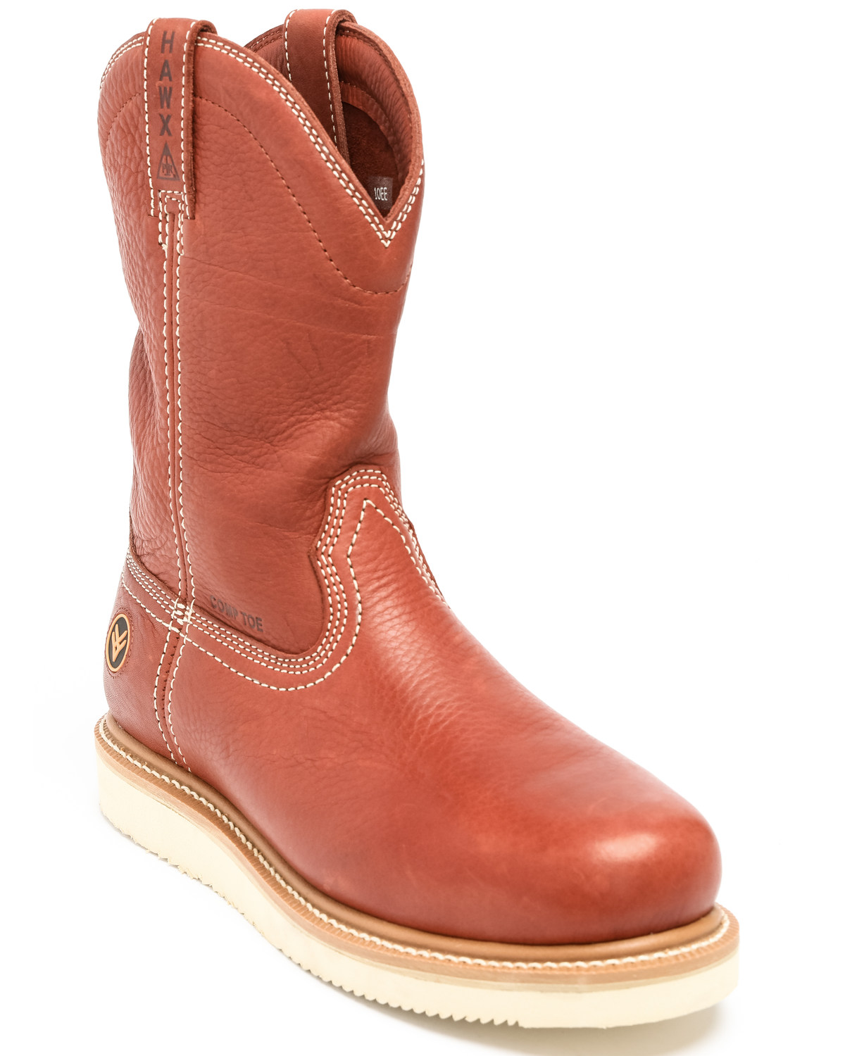 pull on wedge work boots