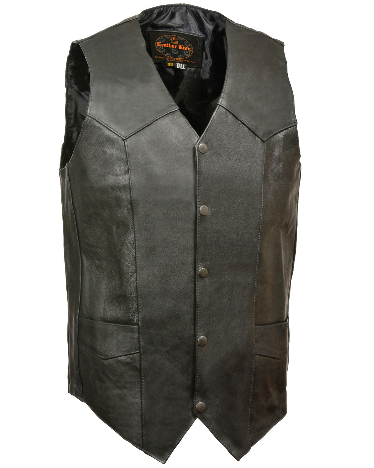 Milwaukee Leather Men's Classic Snap Front Biker Vest - XBig & Tall