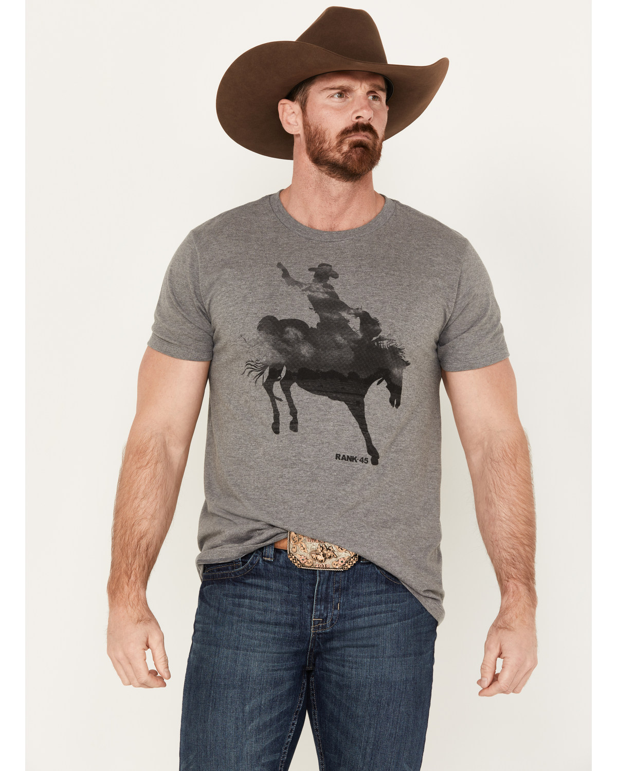 RANK 45® Men's Bucking Horse Short Sleeve Graphic T-Shirt