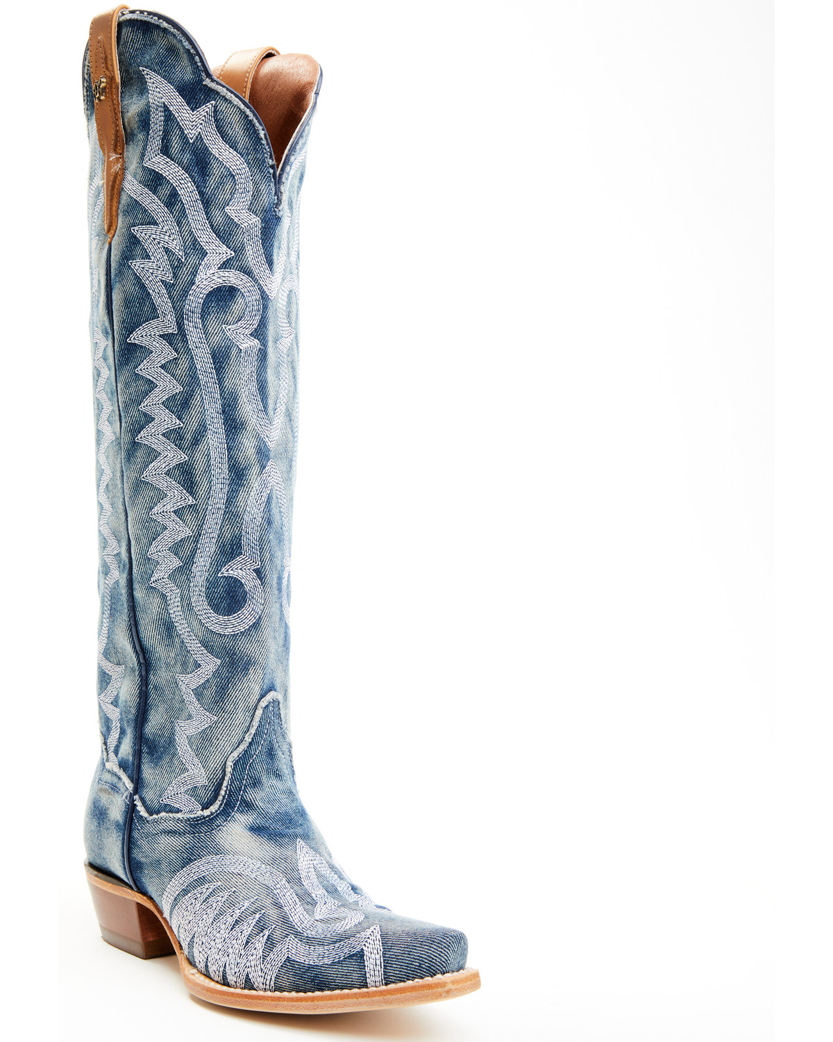 Dan Post Women's Denim Darlin' Tall Western Boots - Snip Toe