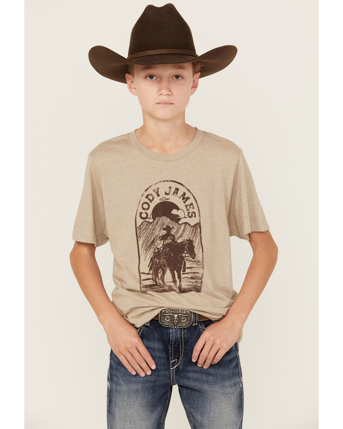 Cody James Boys' Cowboy Sketch Short Sleeve Graphic T-Shirt