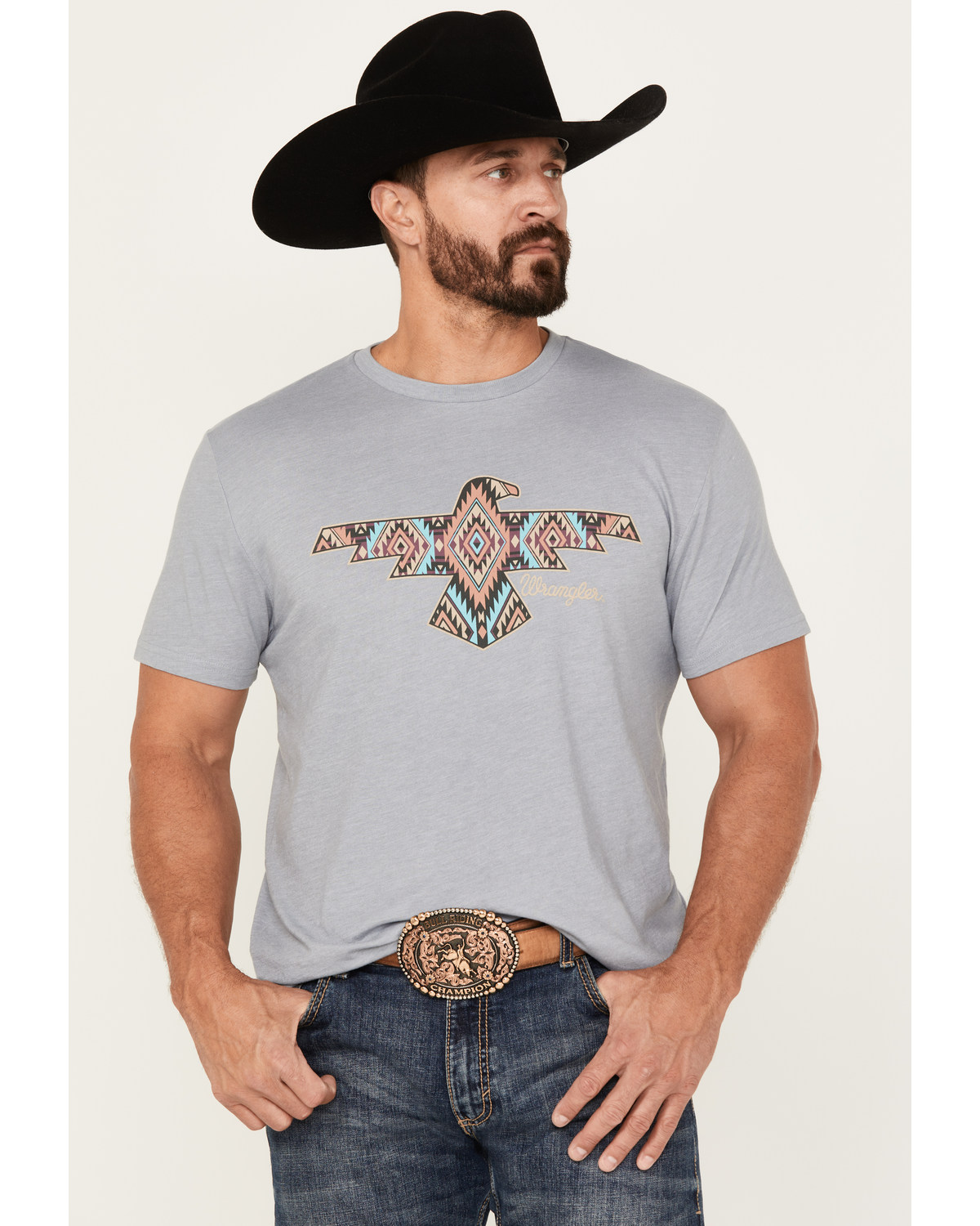 Wrangler Men's Southwestern Print Eagle Short Sleeve Graphic T-Shirt