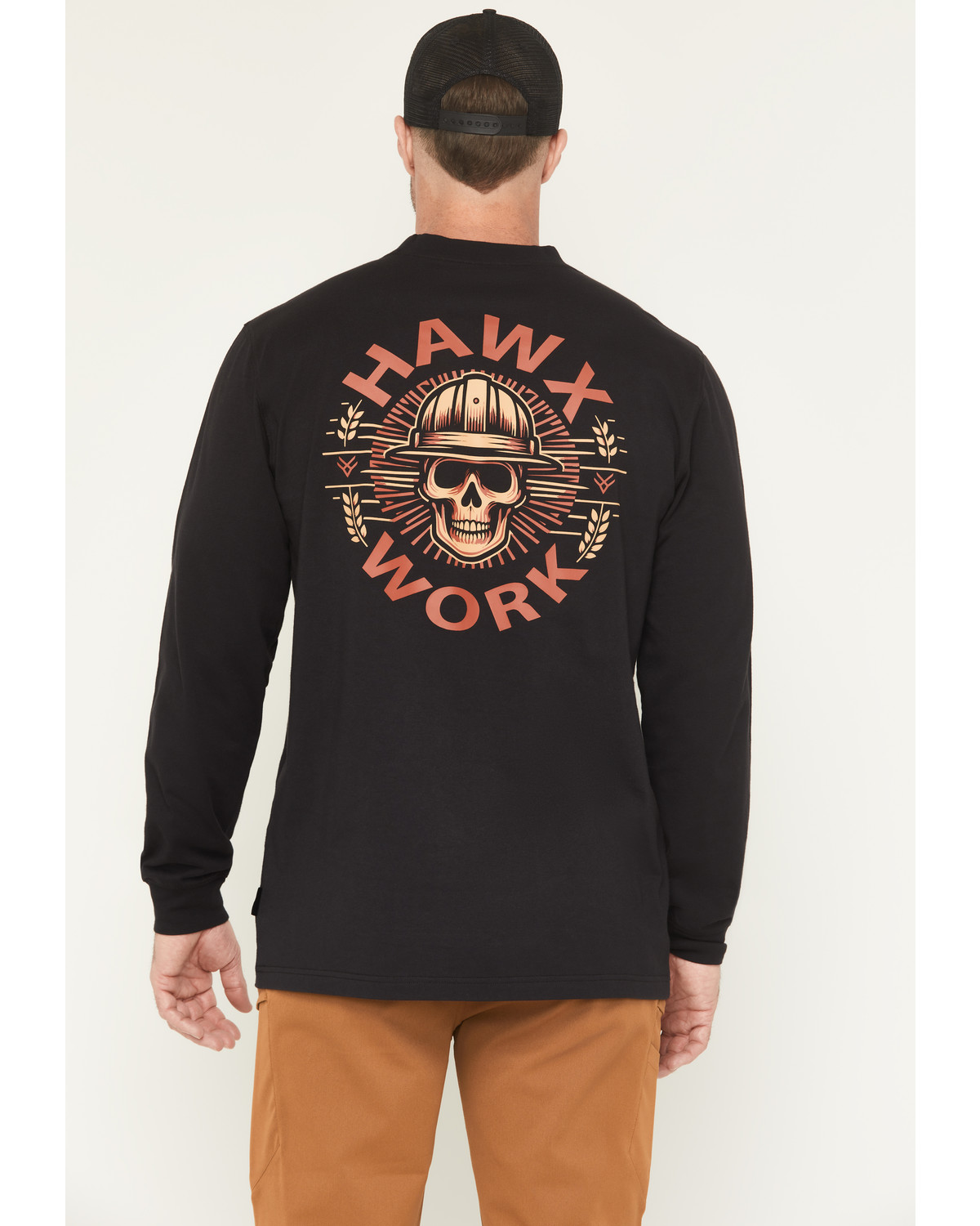 Hawx Men's Harvest Long Sleeve Graphic Work T-Shirt