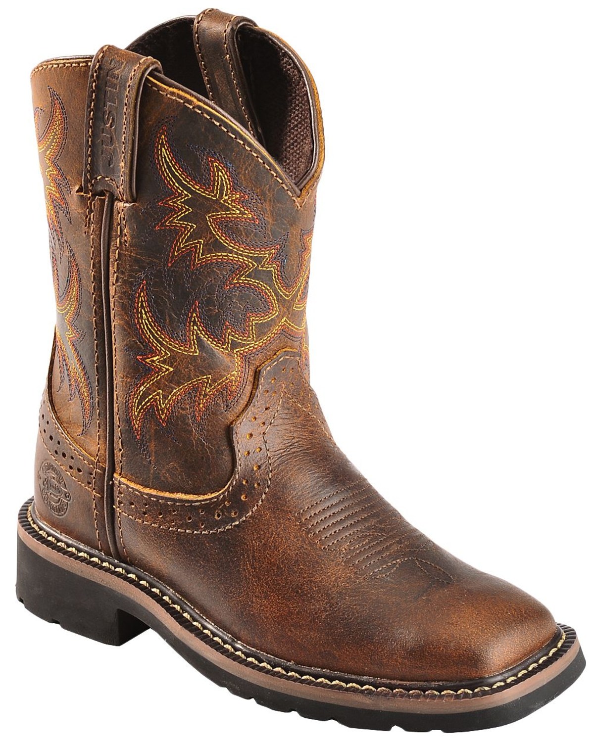 Justin Boys' Stampede Work Boots - Square Toe | Boot Barn