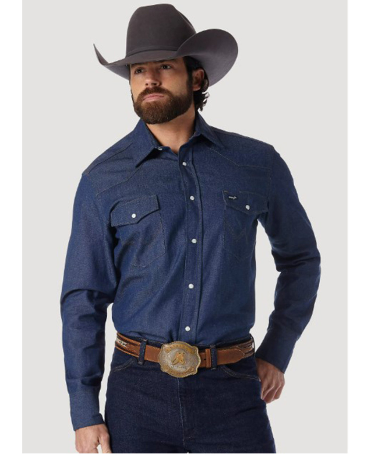 Wrangler Men's Cowboy Cut Work Denim Shirt