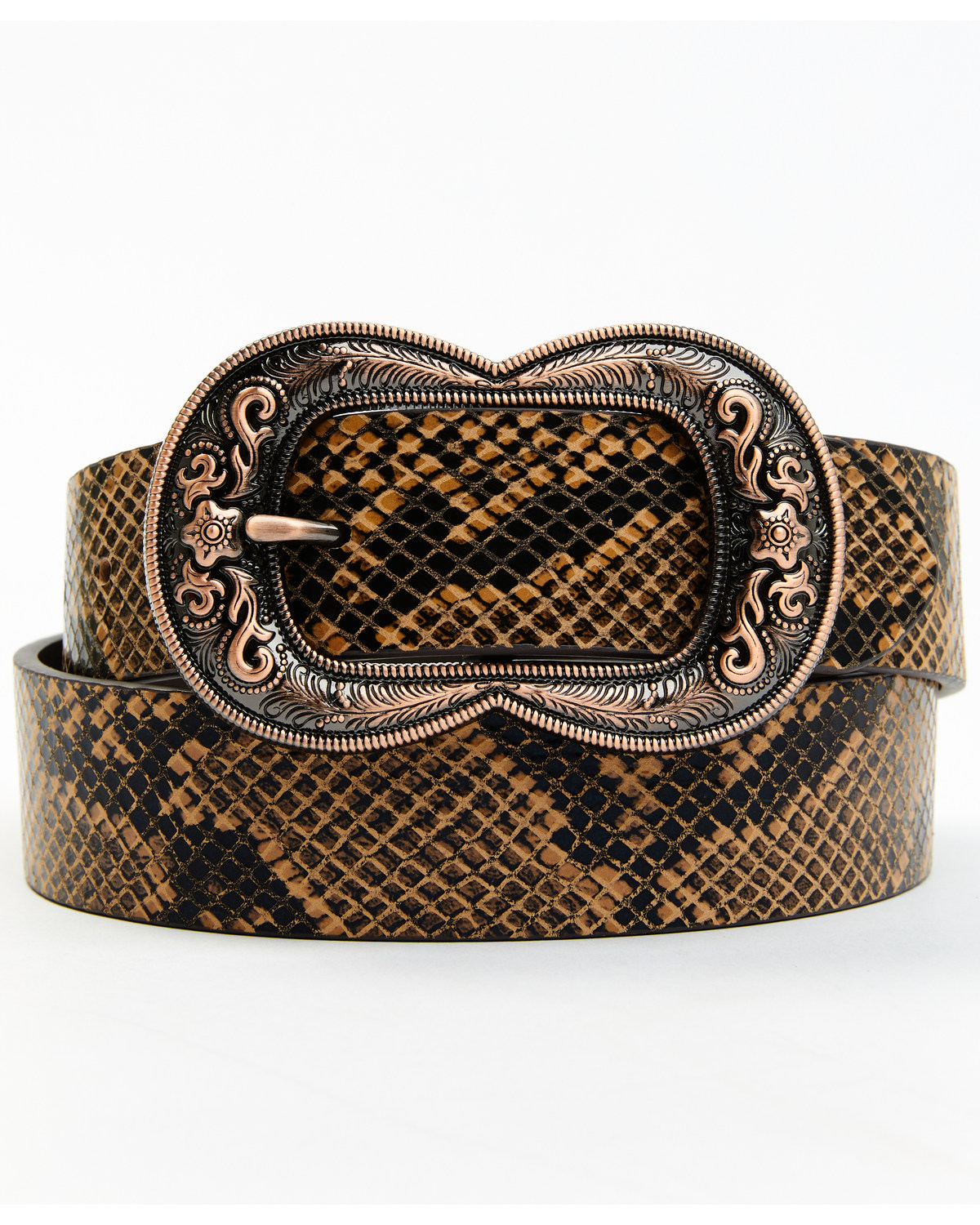 Shyanne Women's Double Loop Snake Print Belt