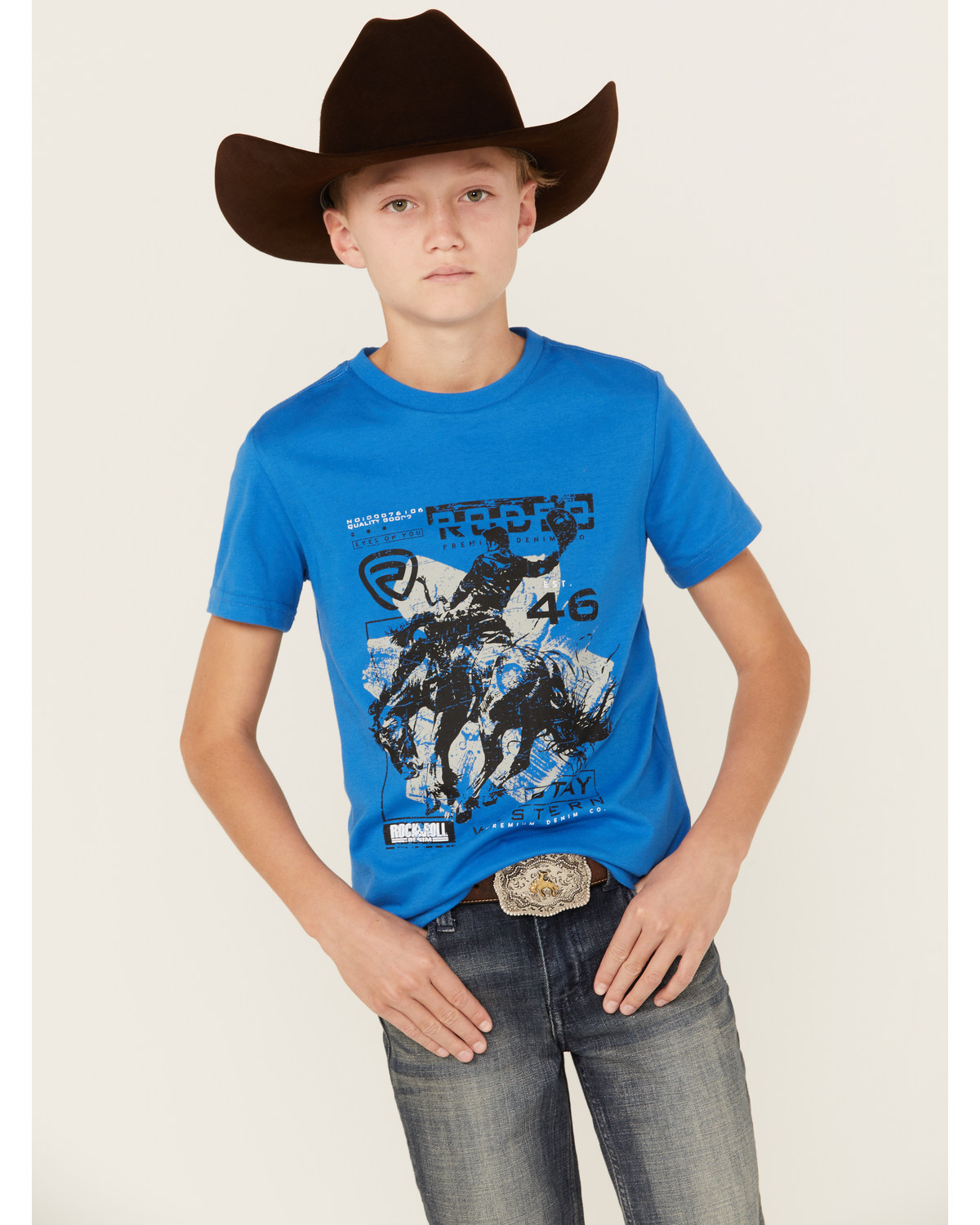 Rock & Roll Denim Boys' Buck Horse Short Sleeve Graphic T-Shirt