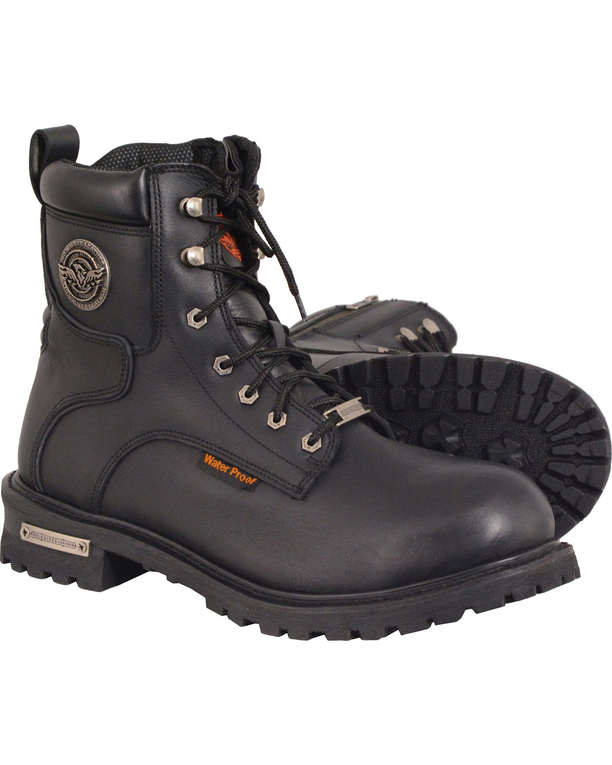 Milwaukee Leather Men's Waterproof Logger Boots - Round Toe