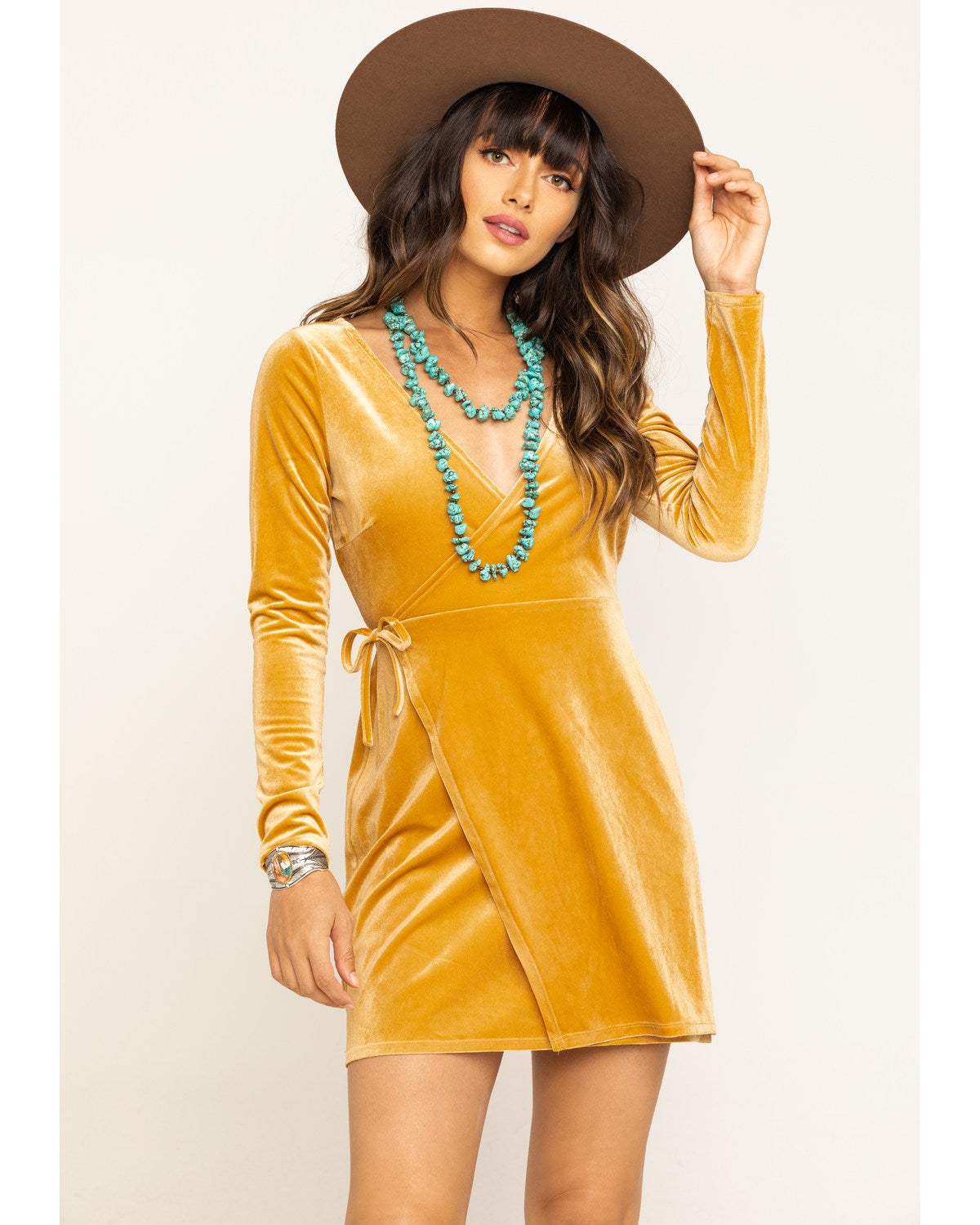 Mustard Long Sleeve Dress Flash Sales 