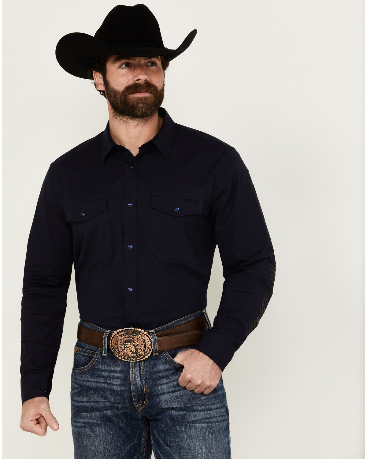 RANK 45® Men's Southwest Action Long Sleeve Snap Performance Western Shirt