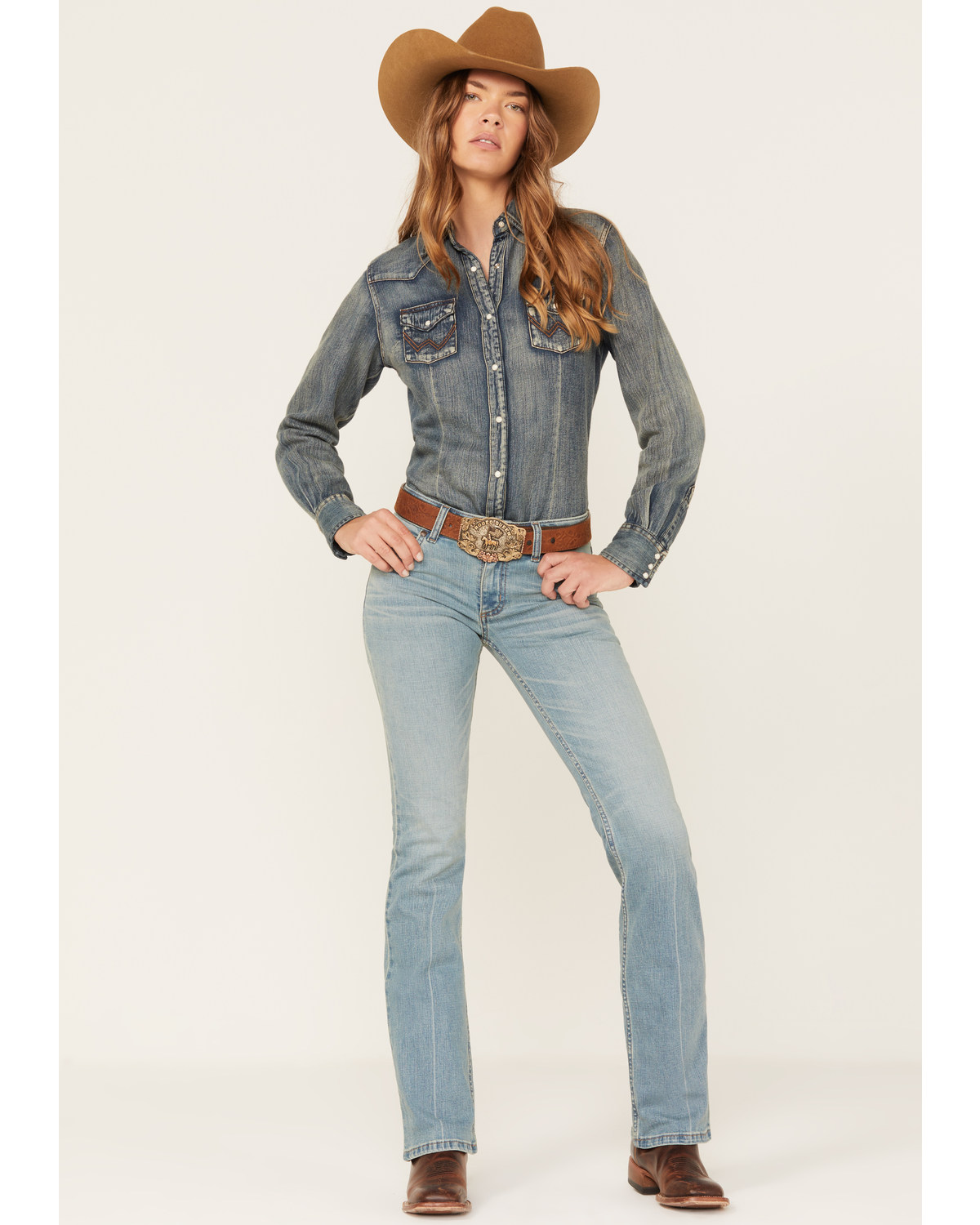 Wrangler Retro Women's Medium Wash Mid Rise Madelyn Bootcut Jeans