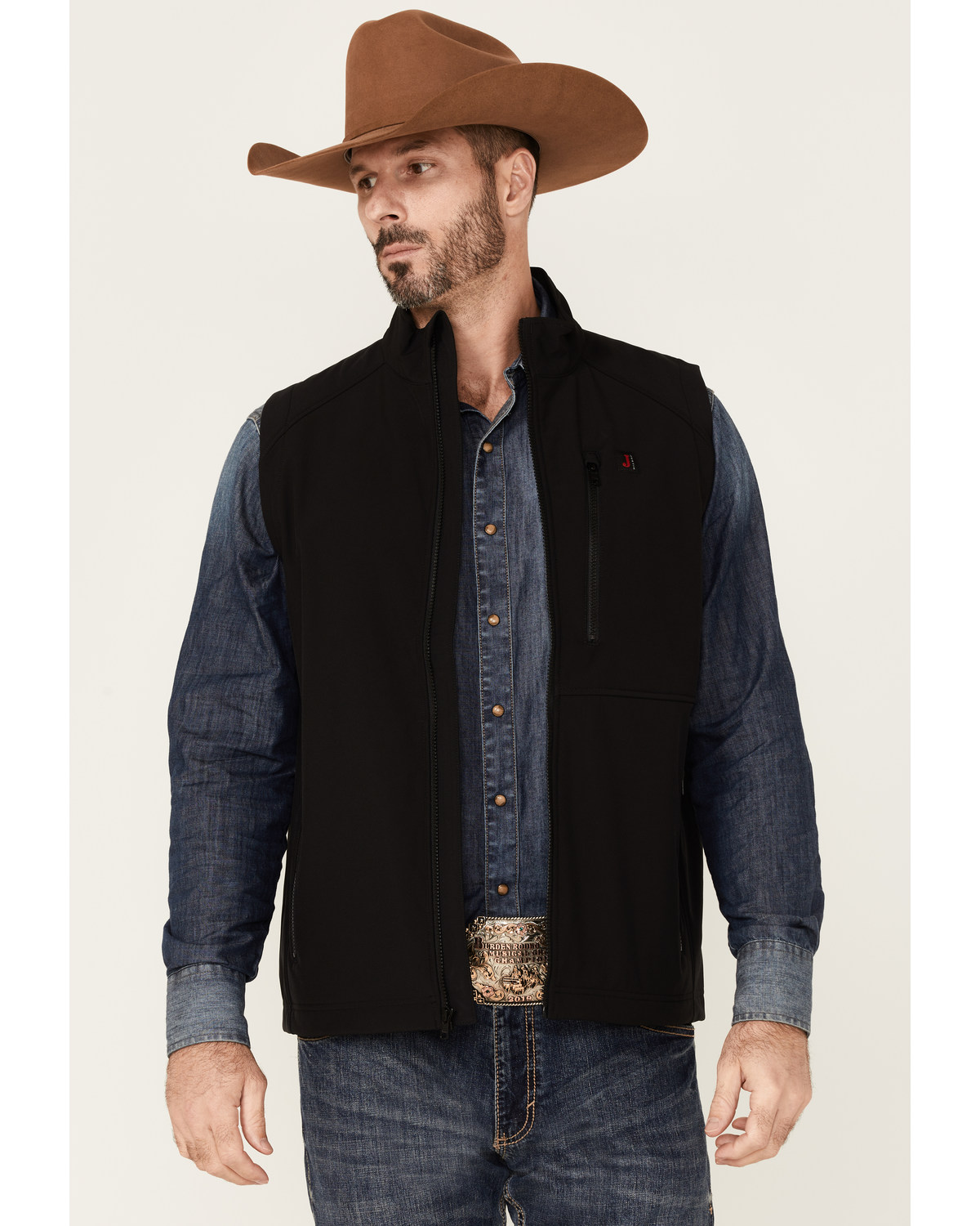 Justin Men's Solid Austin Zip-Front Fleece Vest