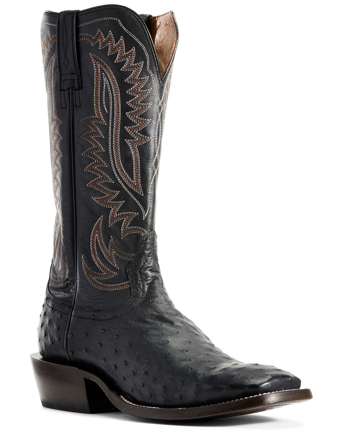 black ostrich cowboy boots